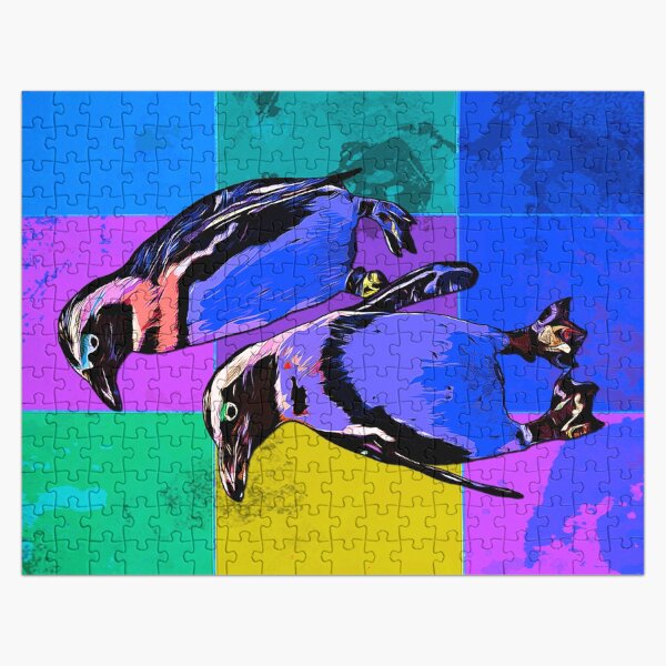 Legakulie Pinguin kariert lila Puzzle