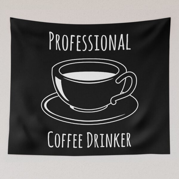 Item preview, Professional Coffee Drinker Silhouette Black and White designed and sold by Qestar.