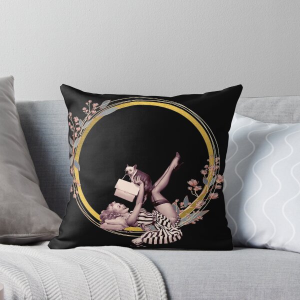 Item preview, Woman with dog in flower circle designed and sold by Birdhead.