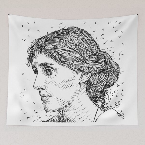 Item preview, VIRGINIA WOOLF ink portrait .1 designed and sold by lautir.