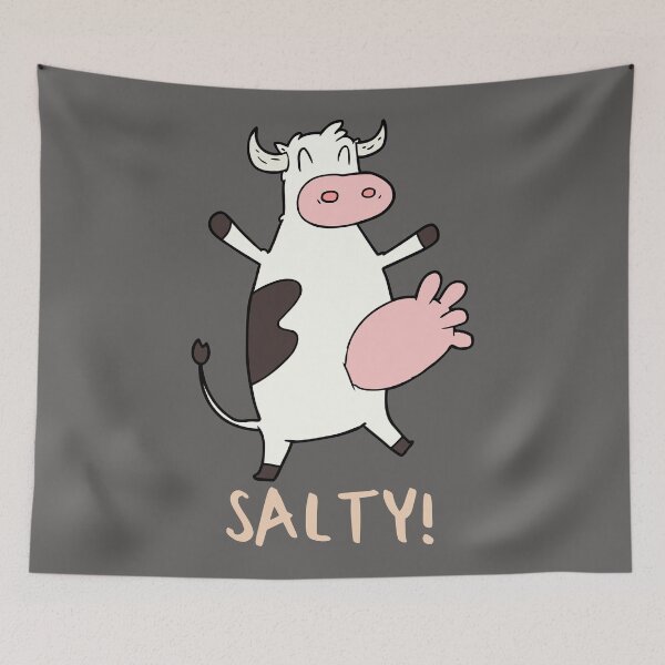 Item preview, Salty Cow. Cartoon image and text 2. designed and sold by JellyBeenzz.