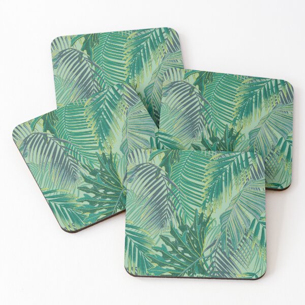 Item preview, tropical pattern with yellow and green and blue exotic foliage designed and sold by ANAKOTO.