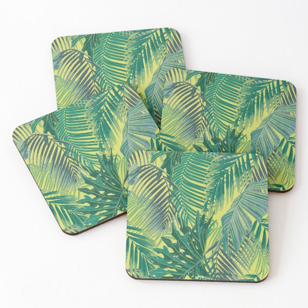 Item preview, Tropical pattern with yellow and green and blue exotic foliage designed and sold by ANAKOTO.