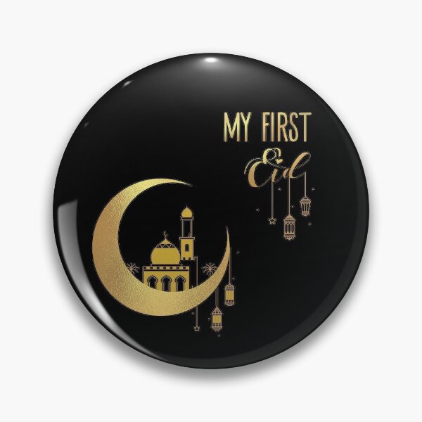 Item preview, My First Eid - Gold and Black background designed and sold by RomeoSketches.