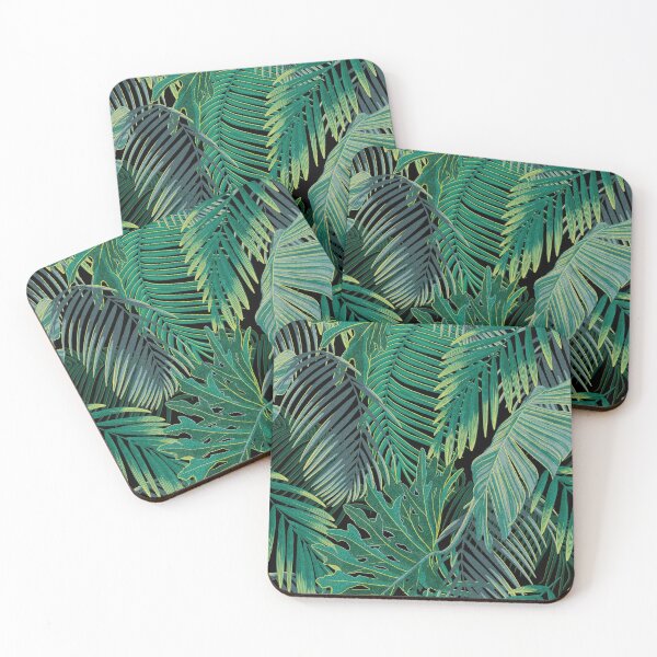 Item preview, Tropical pattern with yellow and green and blue exotic foliage designed and sold by ANAKOTO.