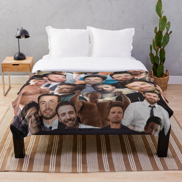 sebastian stan and chris evans photo collage Throw Blanket