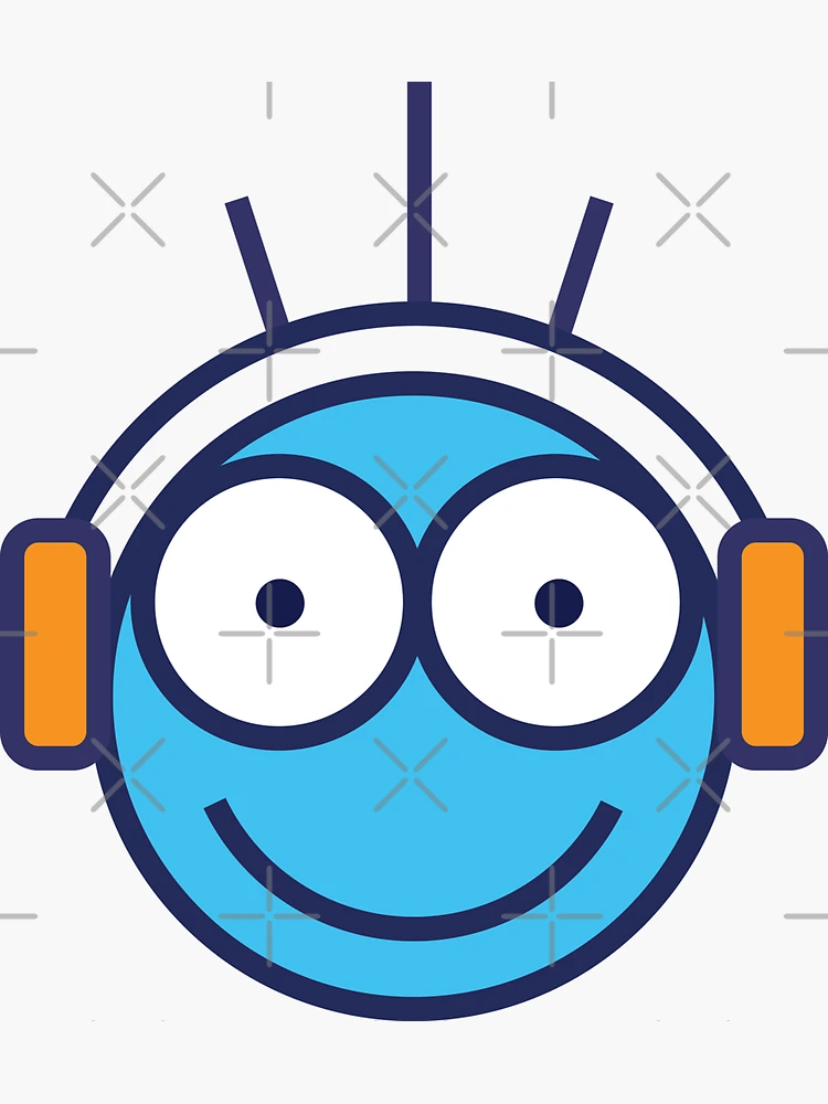 Funny Emoji Listening To Music With Headphone Sticker for Sale by  iTrending