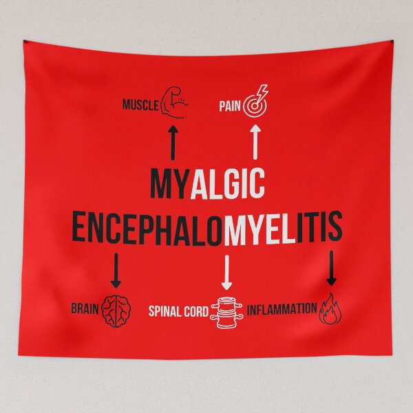 Item preview, ME/CFS Awareness: Black and White on Red Myalgic Encephalomyelitis Definition Diagram  designed and sold by Chantelle  Spies.