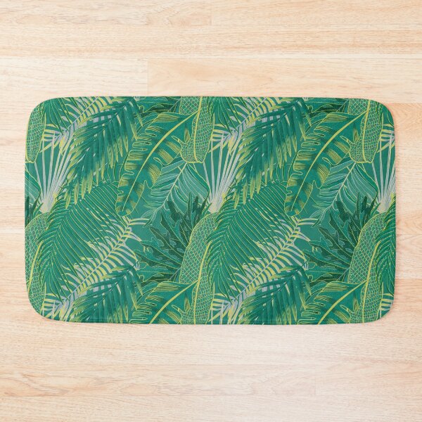Item preview, Tropical pattern with yellow and green and blue exotic foliage designed and sold by ANAKOTO.