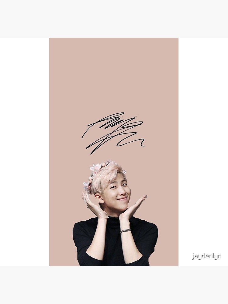 "Pink Namjoon [[SIGNATURE]]" Throw Pillow by jaydenlyn Redbubble