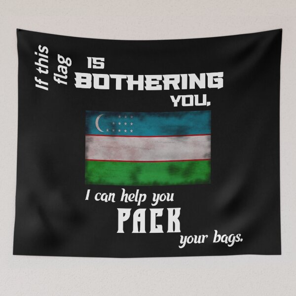 Artikelvorschau, Usbekische Flagge - packen Sie Ihre Koffer entworfen und verkauft von 2Girls1Shirt.