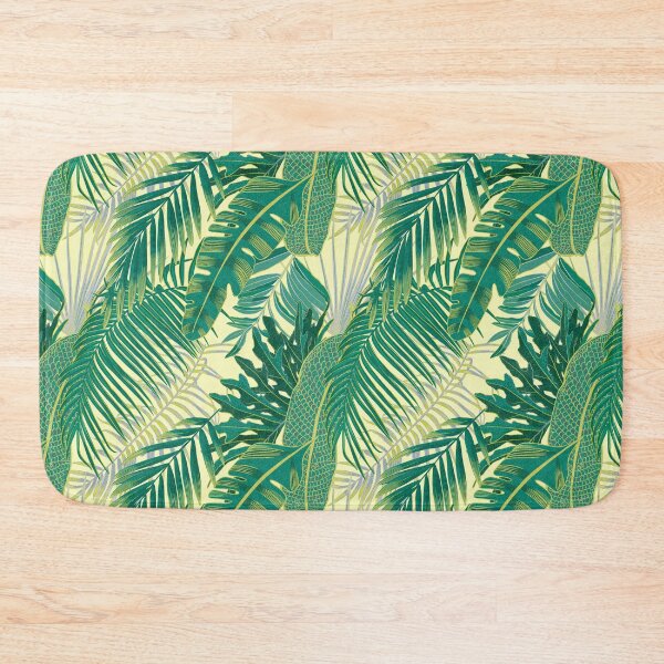 Item preview, Tropical pattern with yellow and green and blue exotic foliage designed and sold by ANAKOTO.