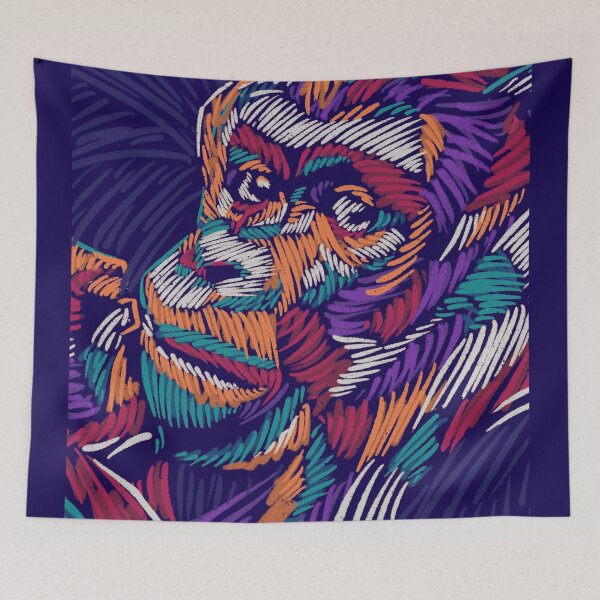 Item preview, Gorilla colorful doodle designed and sold by IcalsaidArt.