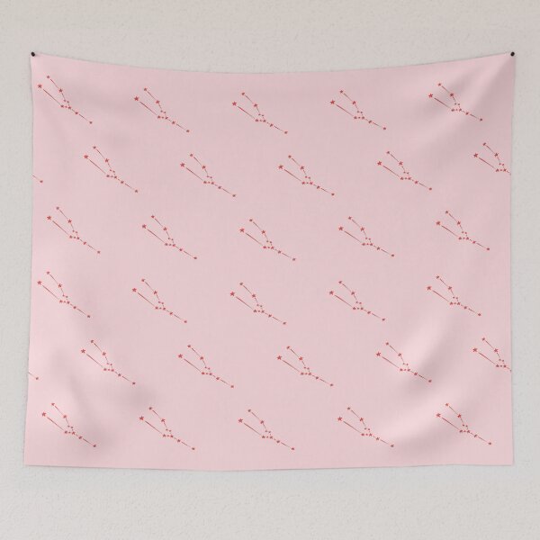 Item preview, minimalist taurus constellation pattern in red and pink designed and sold by neopop.