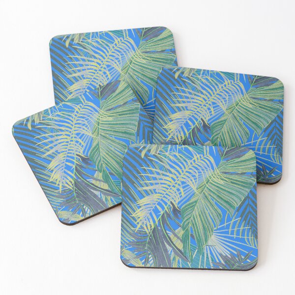 Item preview, Tropical pattern with yellow and green and blue exotic foliage designed and sold by ANAKOTO.