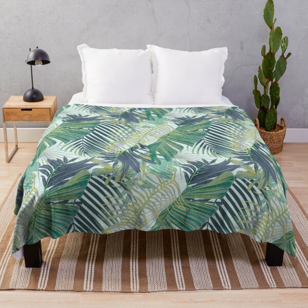 Item preview, Tropical pattern with yellow and green and blue exotic foliage designed and sold by ANAKOTO.
