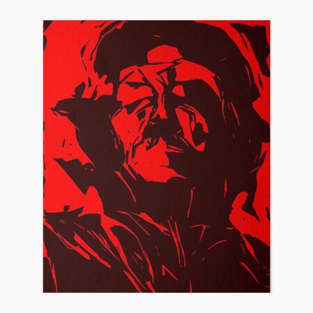 Abstract Che Guevara Black and Red High Contrast Pop Art Art
