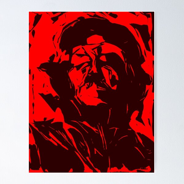 Item preview, Arte pop abstracto Che Guevara negro y rojo de alto contraste designed and sold by Dator.