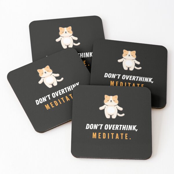 Item preview,  Don't Overthink, Meditate - The Meditating Cat designed and sold by 2-Of-A-Kind.