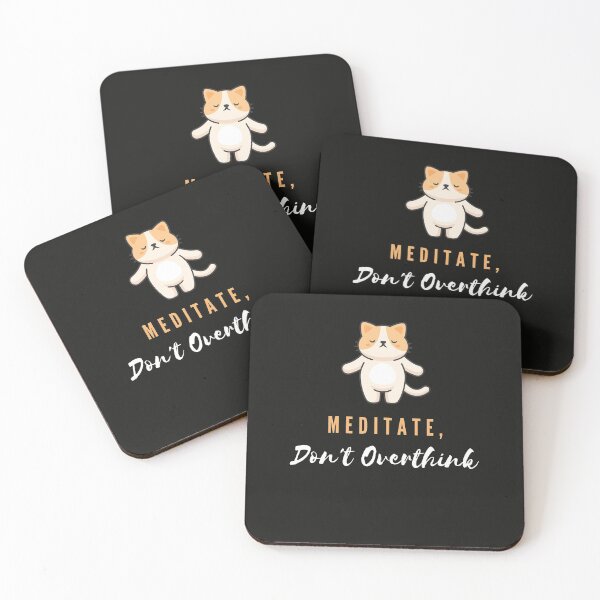 Item preview,  Don't Overthink, Meditate - The Meditating Cat designed and sold by 2-Of-A-Kind.
