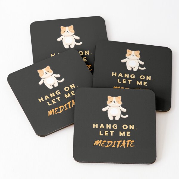 Item preview, Hang on. let me Meditate - The Meditating Cat designed and sold by 2-Of-A-Kind.