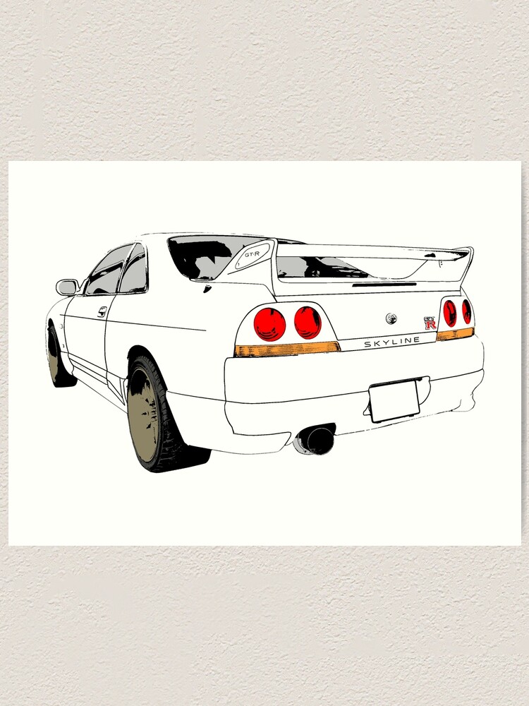 Nissan Skyline R33 Gt R Semi Back Art Print By Officialgtrch