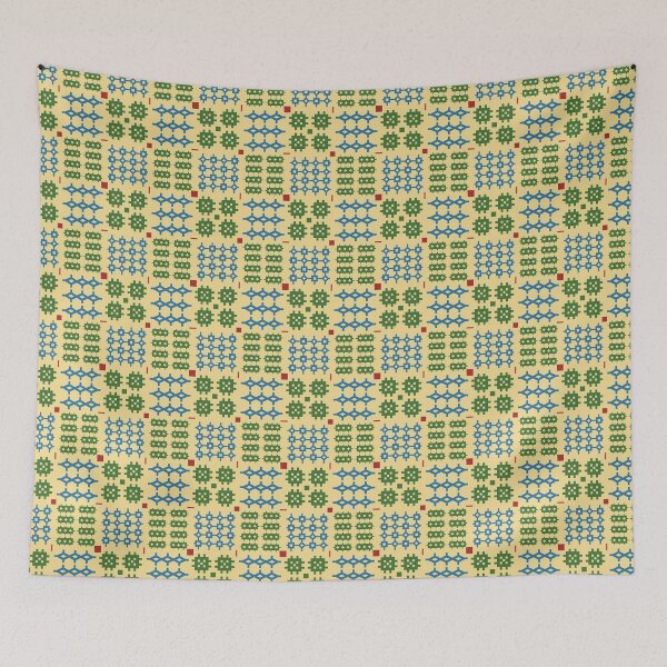 Item preview, Welsh Tapestry Pattern, Carthen Cymraeg, Cymreig (green and blue) designed and sold by Celticana.