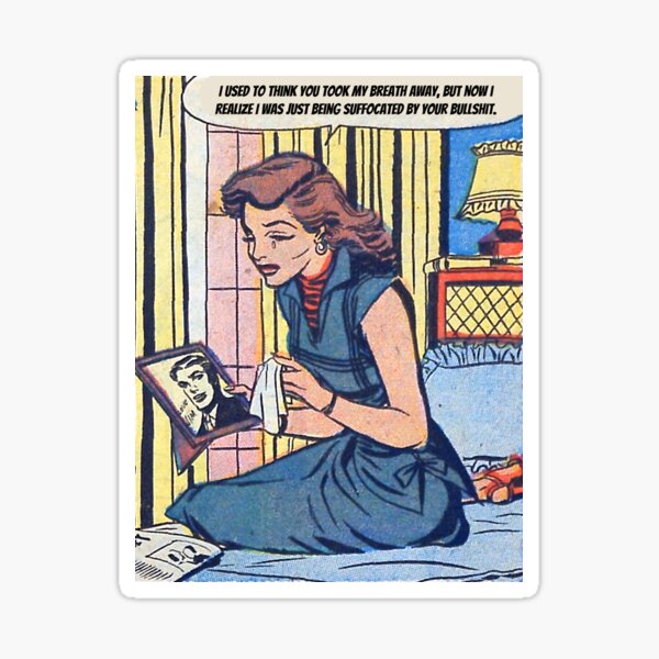 Vintage Girl Crying Sticker