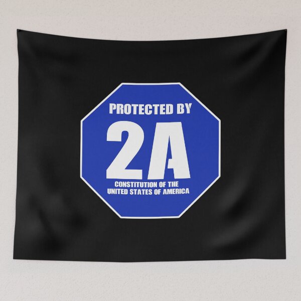 Item preview, Pro 2A - Protected By 2A Sign - 2nd Amendment designed and sold by American-Proud.