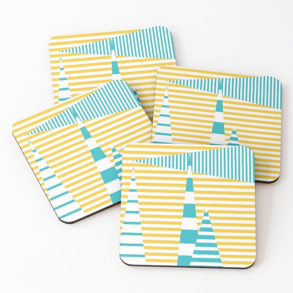 Item preview, Stripes on Stripes - Turquoise and Yellow designed and sold by LAEC-Shop.