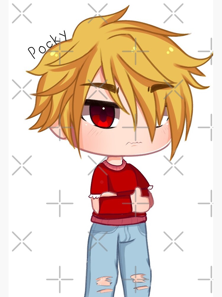 Gacha Life Boy with Blond Hair and Red Eyes Postcard for Sale by