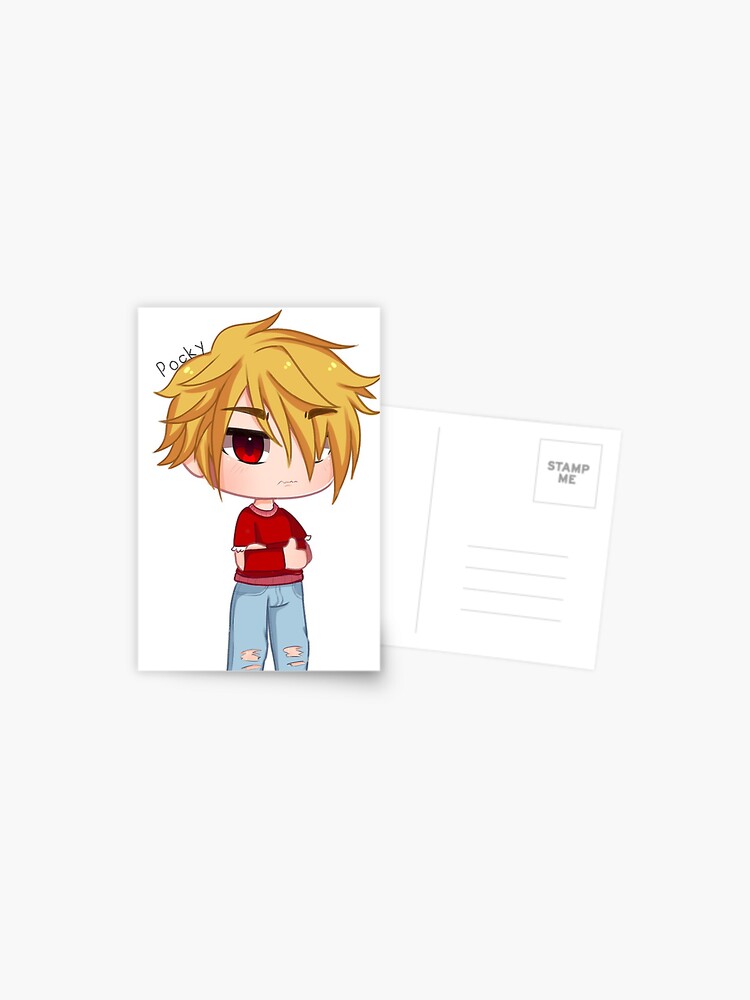 Gacha Life Boy with Blond Hair and Red Eyes Postcard for Sale by