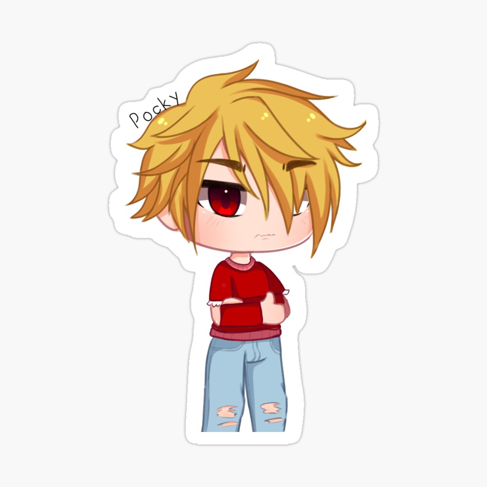 Gacha Life Boy with Blond Hair and Red Eyes Postcard for Sale by