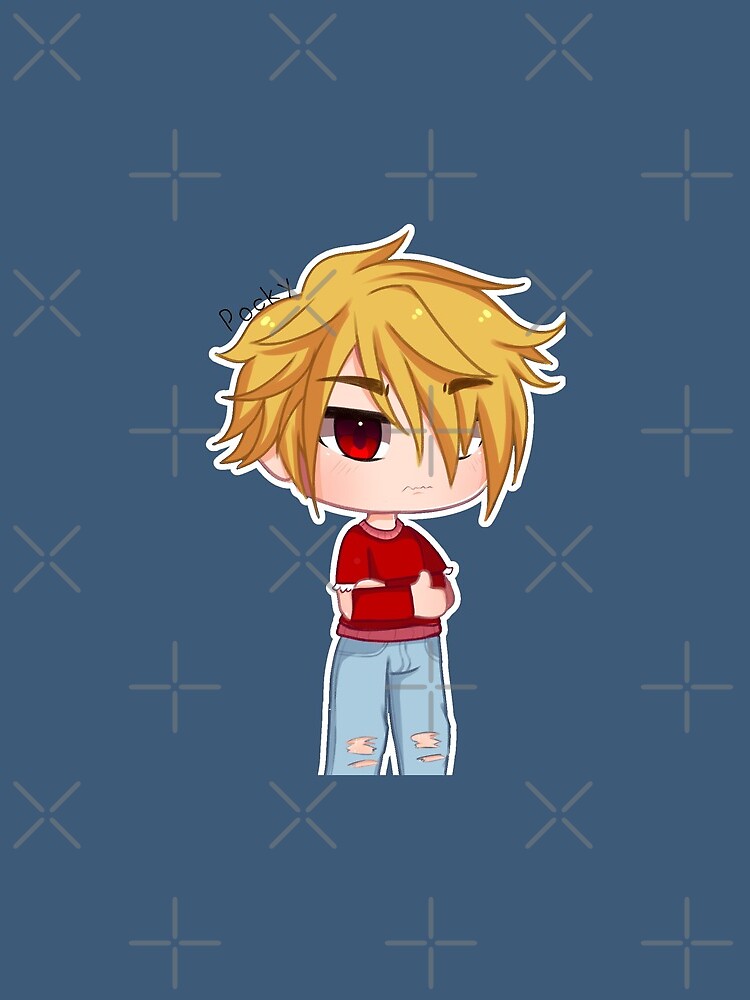 Gacha Life Boy with Blond Hair and Red Eyes Postcard for Sale by