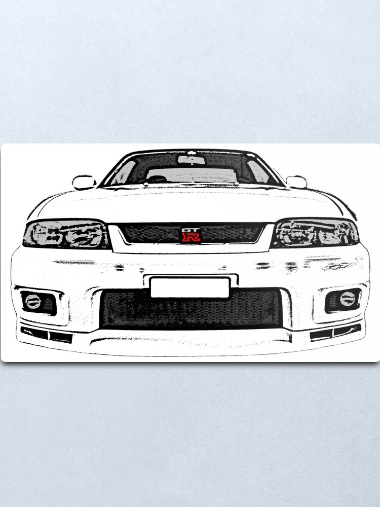 Nissan Skyline R33 Gt R Front Metal Print By Officialgtrch Redbubble