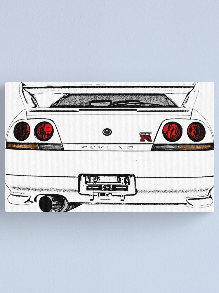 Nissan Skyline R33 Gt R Back Canvas Print By Officialgtrch