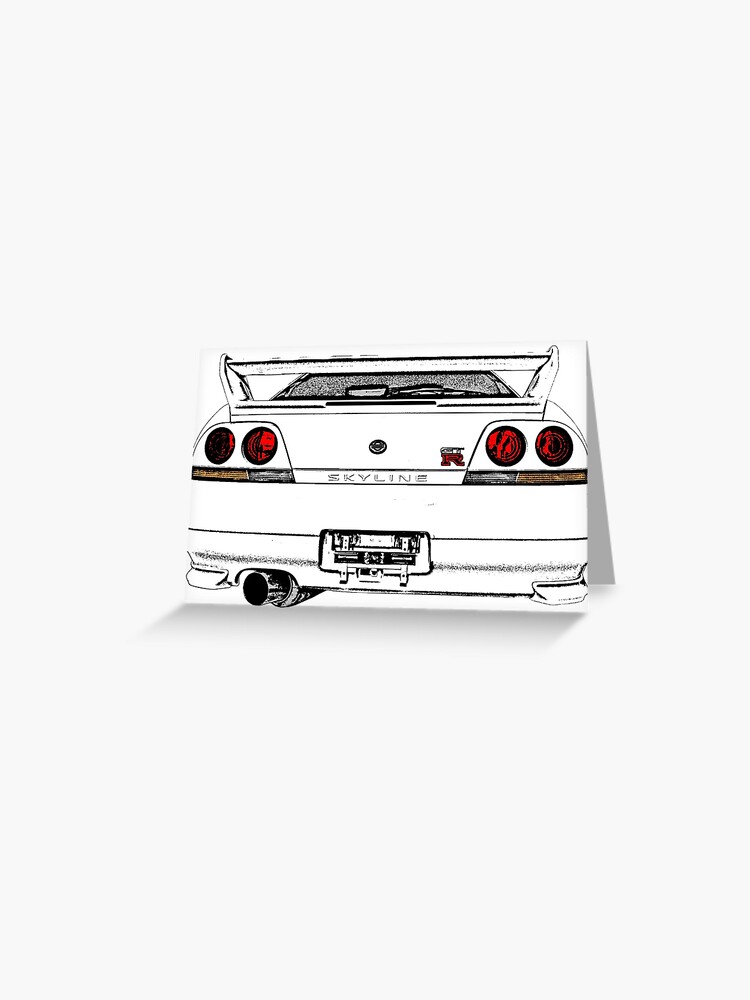 Nissan Skyline R33 Gt R Back Greeting Card By Officialgtrch