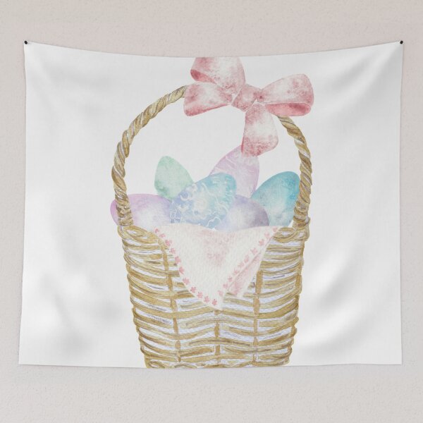 Item preview, Easter Basket with Pastel Eggs designed and sold by paintingbetween.
