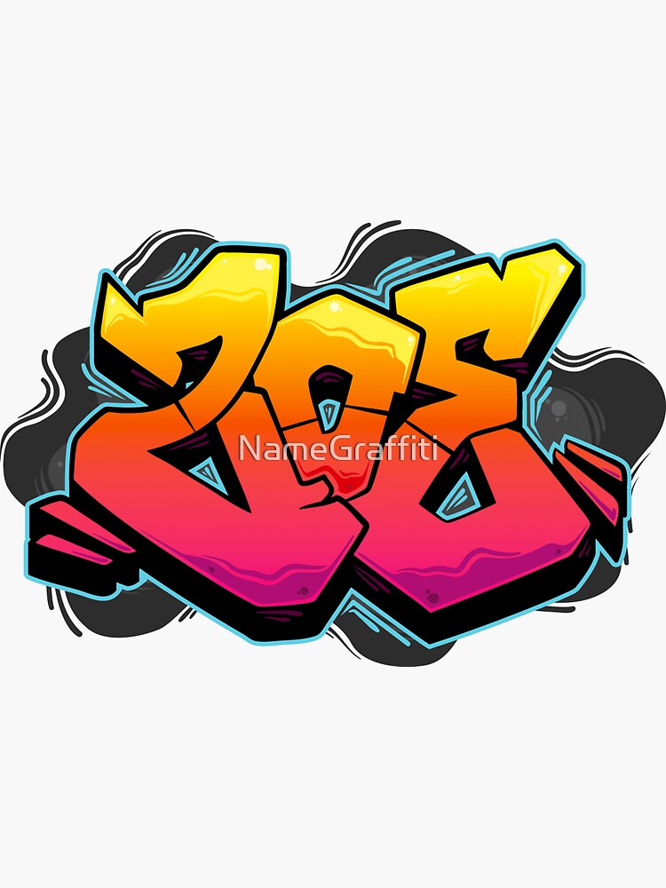 "Zoe Graffiti Name" Sticker for Sale by NameGraffiti Redbubble