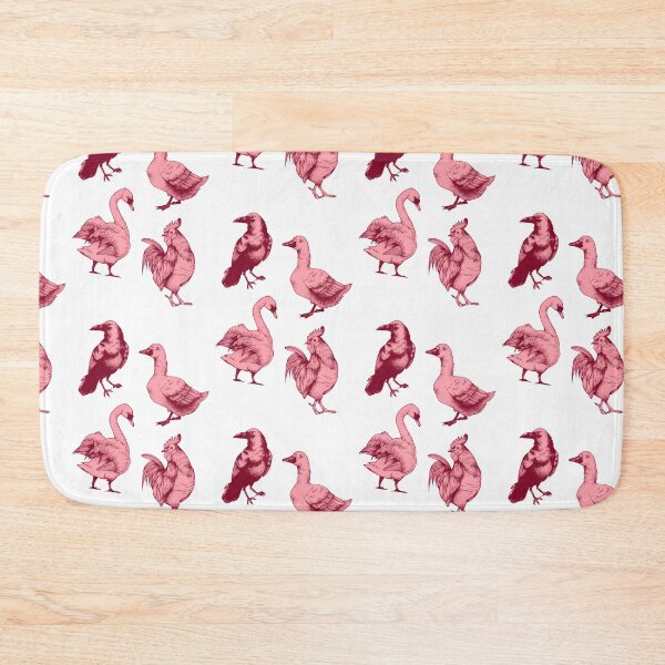 Item preview, Birds in Pink. Crow, Swan, Duck and Chicken.  designed and sold by kindtoearth.