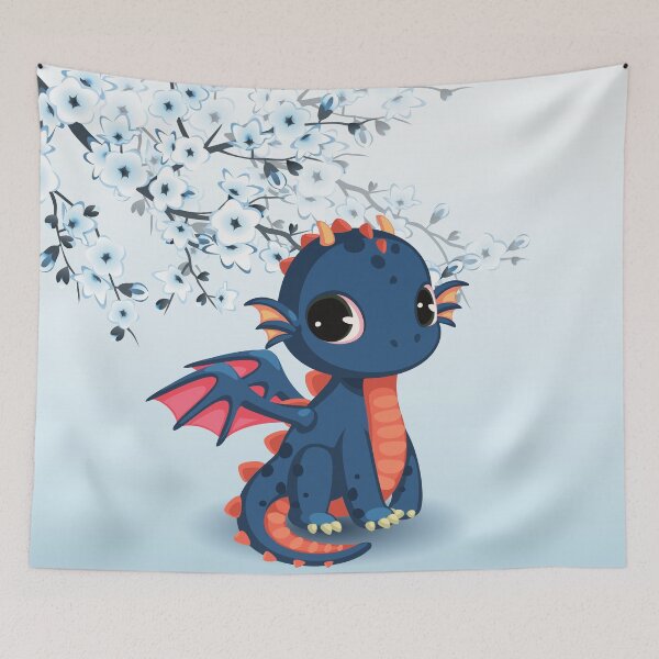 Item preview, Cute Red Blue Chibi Manga Dragon designed and sold by Nina Baydur.