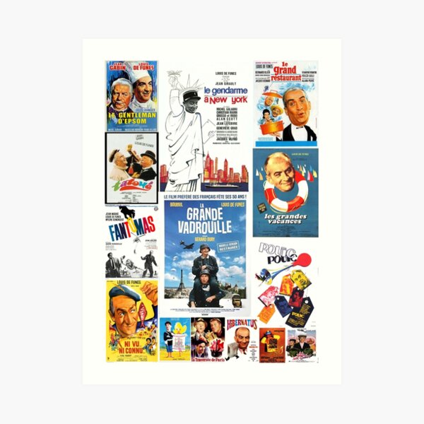 Louis De Funes Movie Poster Compilation Art Print By Kebu1200 Redbubble 