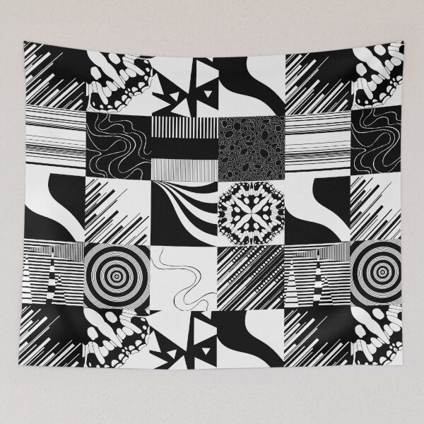 Item preview, Patchwork Patterns - Black and White designed and sold by LAEC-Shop.