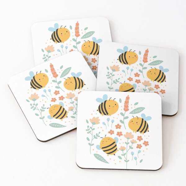 Item preview, Cute bees in the flowers designed and sold by VerboShop.