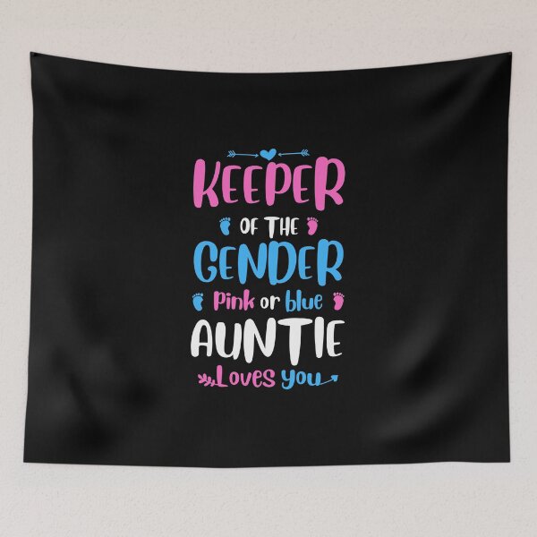 Item preview, Keepr of the gender Pink of Blue auntie loves you baby reveal party gift designed and sold by oussama dif.