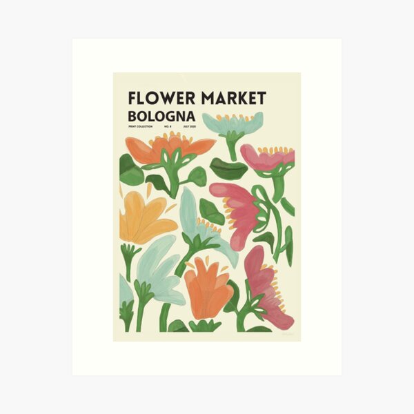 Flower Market Bologna Poster Art Print