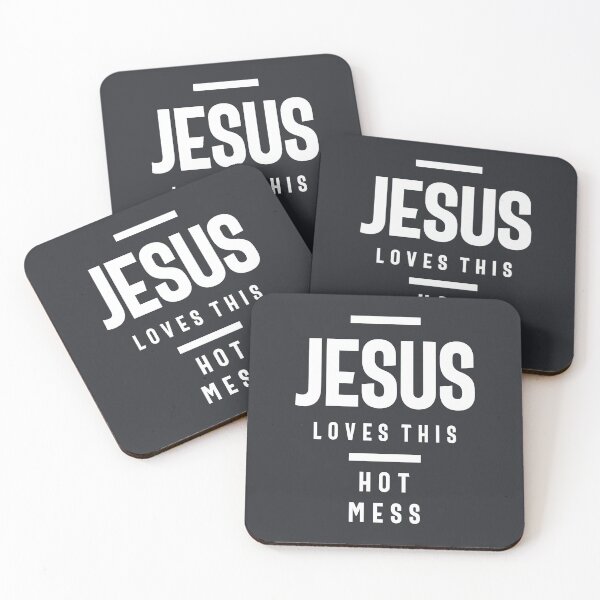 Item preview, Jesus Loves This Hot Mess | Christian Saying Quote designed and sold by cidolopez.