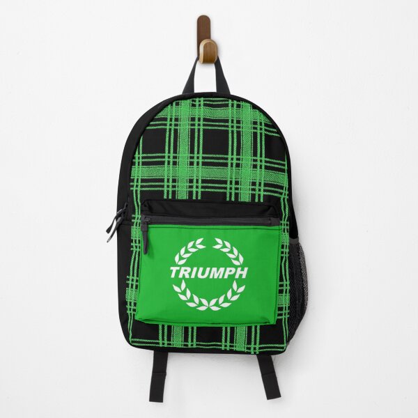 Item preview, Triumph TR7 Green Tartan Plaid Backpack Travel Bag designed and sold by CellularSong.