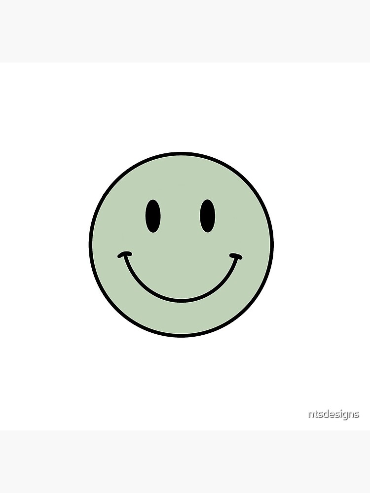 "sage green smiley face " Photographic Print for Sale by ntsdesigns