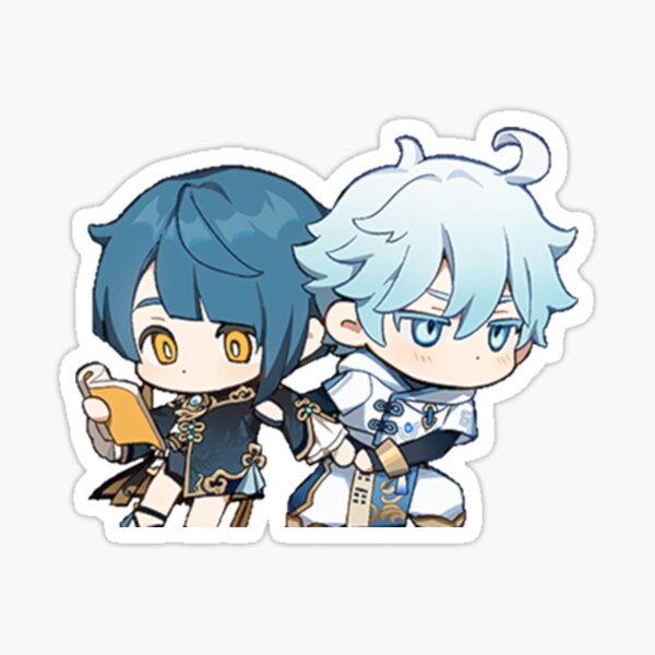 Chibi Xingqiu & Chongyun - Genshin Impact Sticker